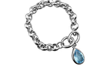 SET Armkette AQUAMARIN und ERBSKETTE 10X3.5 mm mit  Cliplock 14X17X3mm