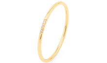 Edelstahl Ring  gelbvergoldet 1mm mit 3 Zirkonia