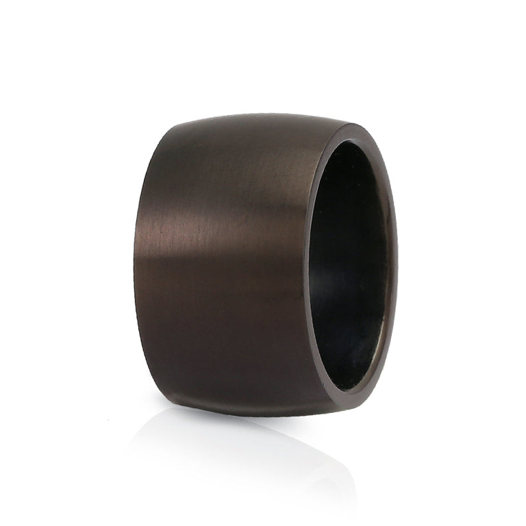 Edelstahl Ring schwarz 14mm matt