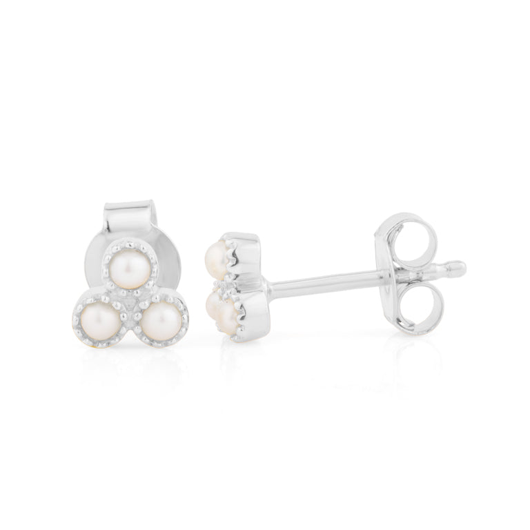 Ohrstecker HARRIET TRINITY Perlen 2mm Silber 925