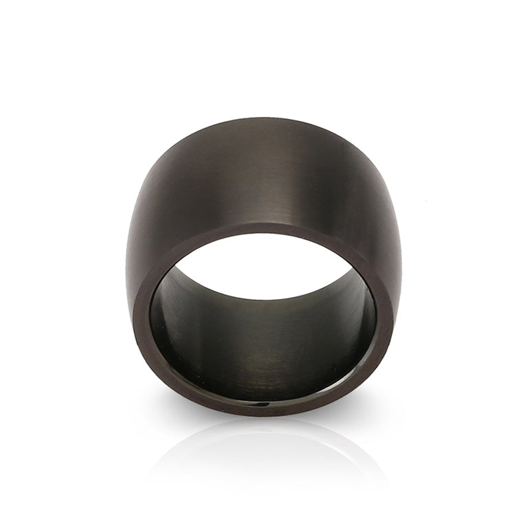 Edelstahl Ring schwarz 14mm matt
