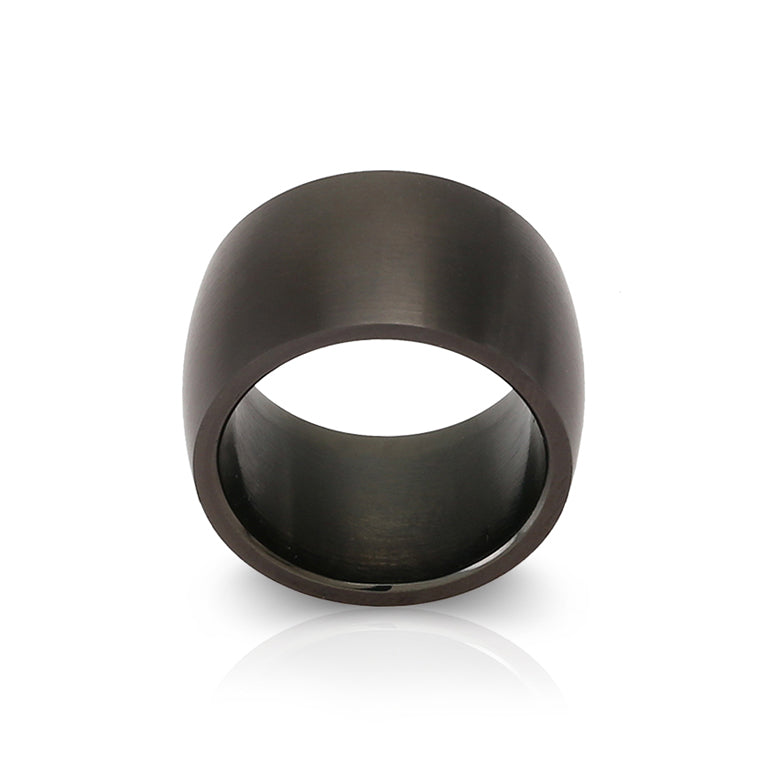 Edelstahl Ring schwarz 14mm matt