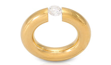 Edelstahl Ring mit Zirkonia PNEU 6mm poliert gelb