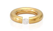 Edelstahl Ring mit Zirkonia PNEU 6mm poliert gelb