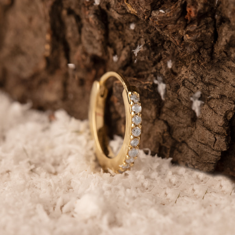Creolen JULIANA Gold 8mm mit Diamanten