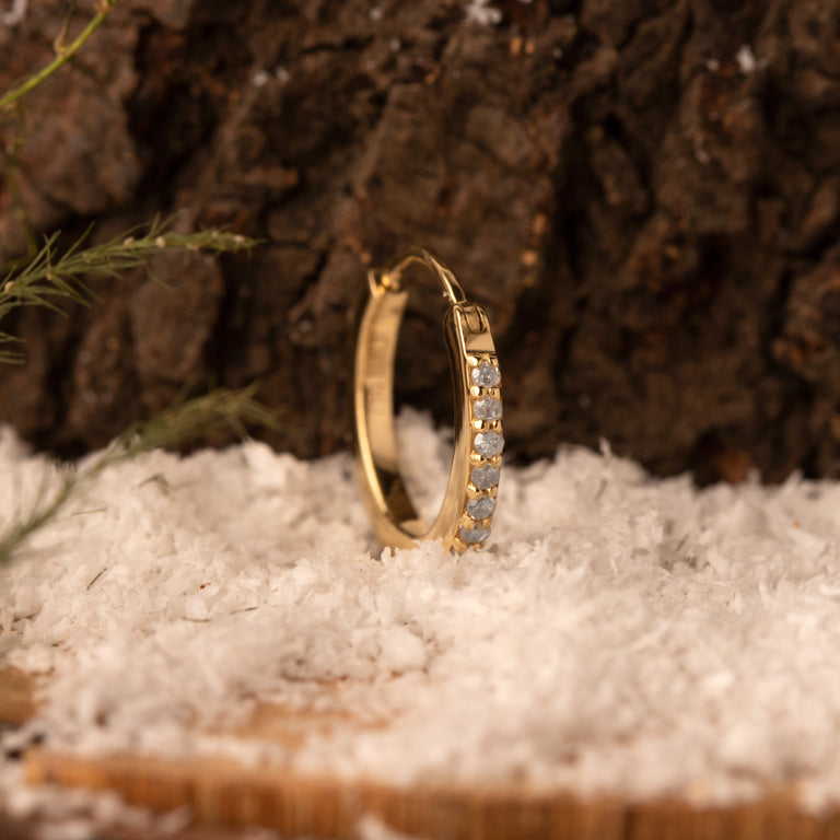 Creolen JULIANA Gold 8mm mit Diamanten