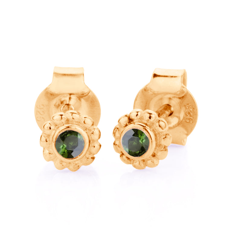 Ohrstecker  ADRIJANA mit grünem Turmalin