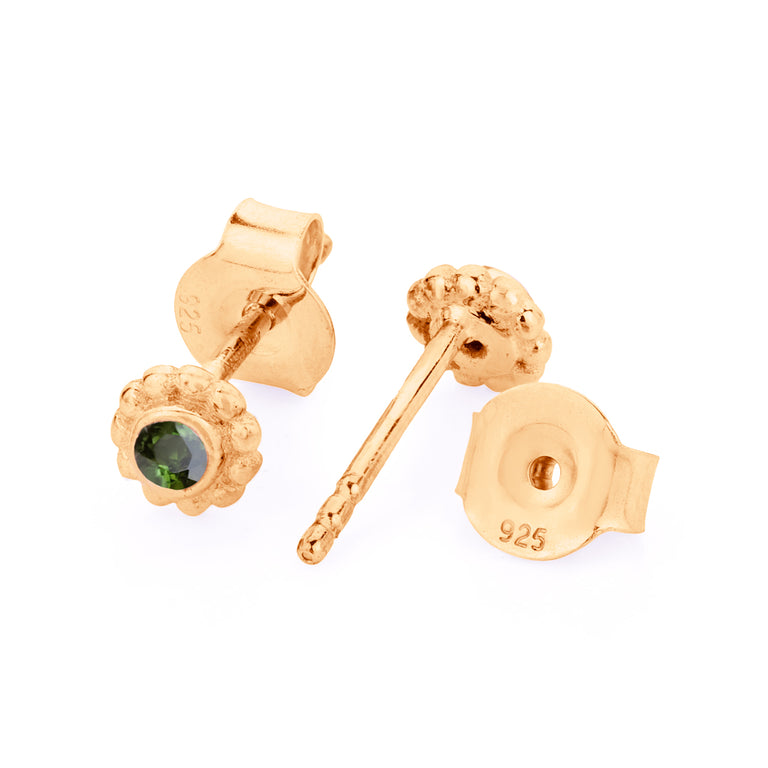 Ohrstecker  ADRIJANA mit grünem Turmalin