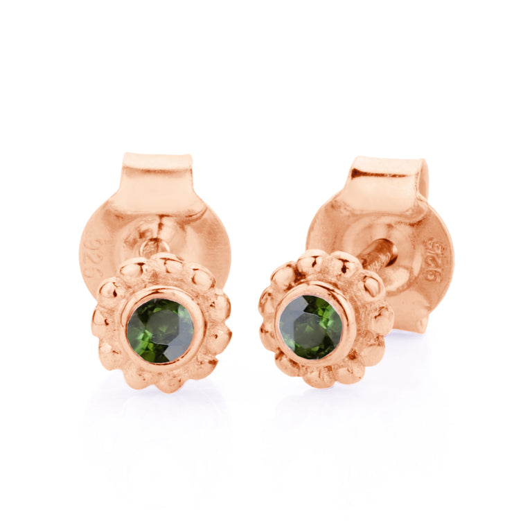 Ohrstecker  ADRIJANA mit grünem Turmalin