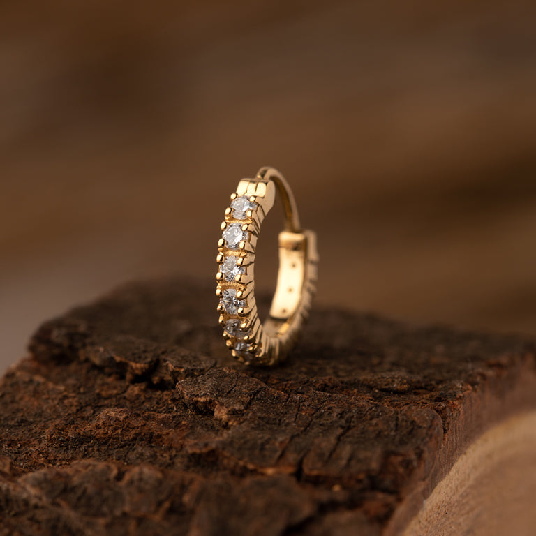 Creolen AMELIE Gold 8mm mit Diamanten