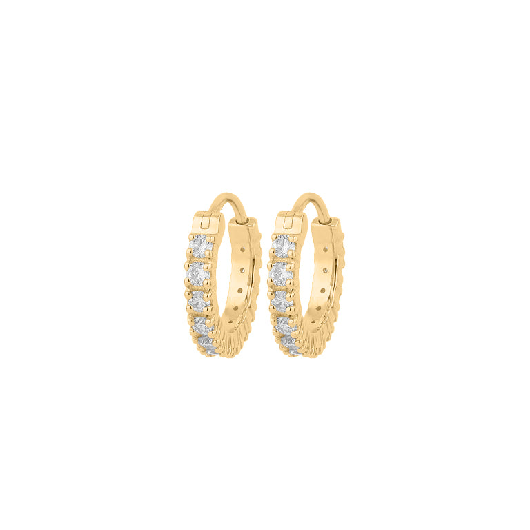 Creolen AMELIE Gold 8mm mit Diamanten