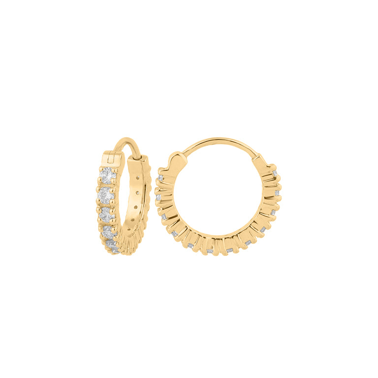 Creolen AMELIE Gold 8mm mit Diamanten