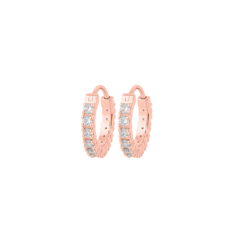 Creolen AMELIE Gold 8mm mit Diamanten