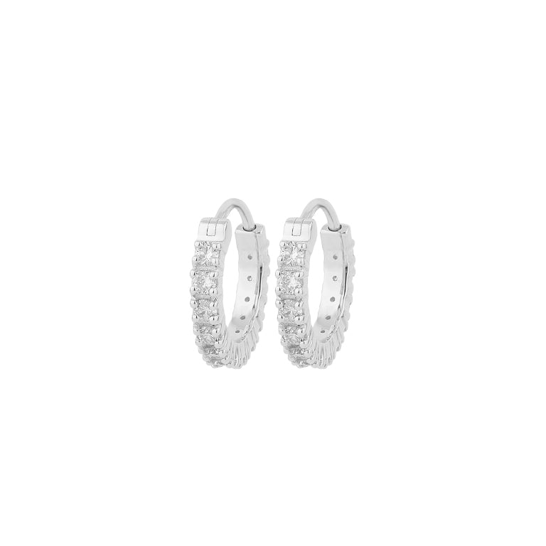 Creolen AMELIE Gold 8mm mit Diamanten