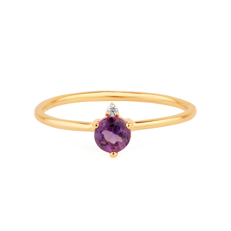 Ring AMETHYST Sternzeichen Wassermann, Fische, Scorpion