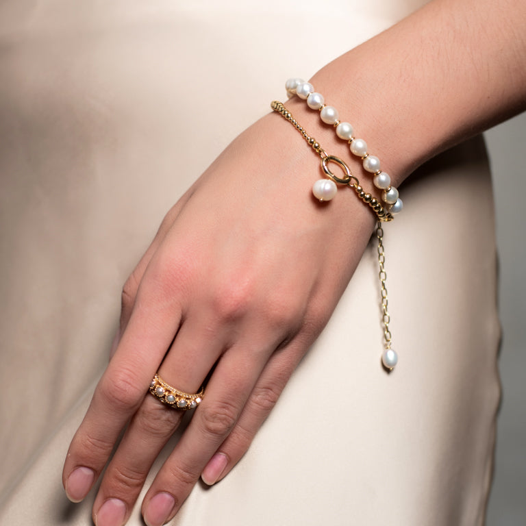 SET Kugelarmband mit Perlen Anhänger