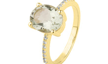 Ring ELLA mit grünem Amethyst und Diamanten