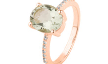 Ring ELLA mit grünem Amethyst und Diamanten