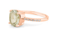 Ring ELLA mit grünem Amethyst und Diamanten