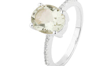 Ring ELLA mit grünem Amethyst und Diamanten