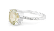Ring ELLA mit grünem Amethyst und Diamanten