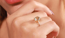 Ring ELLA mit grünem Amethyst und Diamanten