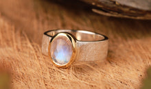 Ring ELTON 6 mm Bicolor Silber Mondstein
