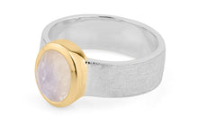 Ring ELTON 6 mm Bicolor Silber Mondstein