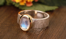 Ring ELTON 6 mm Bicolor Silber Mondstein