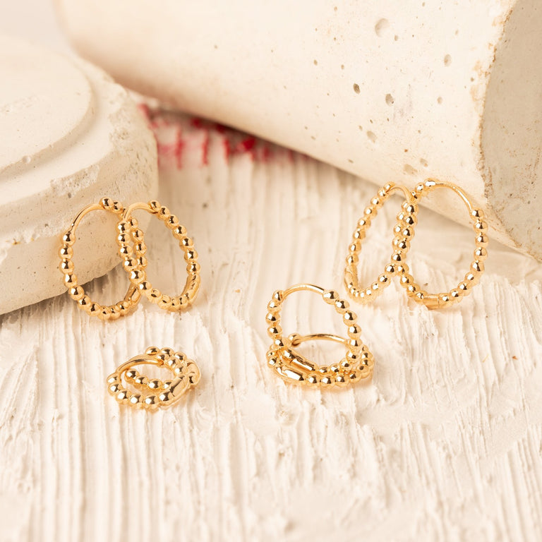 Creolen BUBBLE 18k/9k Echtgold und Silber 925
