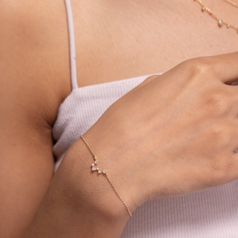 Sternzeichen Armband FISCHE PISCES Silber mit Diamanten EXPRESS