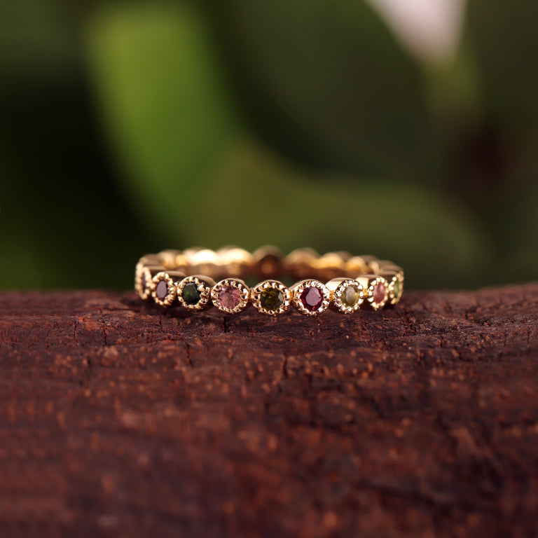 Memory  Ring HARRIET mit Multiturmalin 2mm