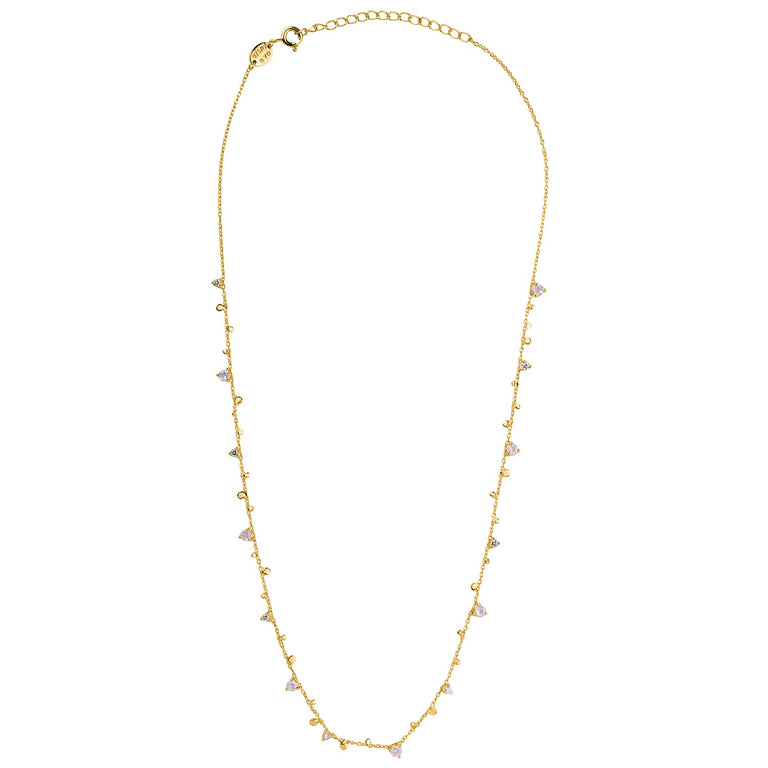 Halskette DOREEN Diamanten und Mondstein 9 K Gold EXPRESS