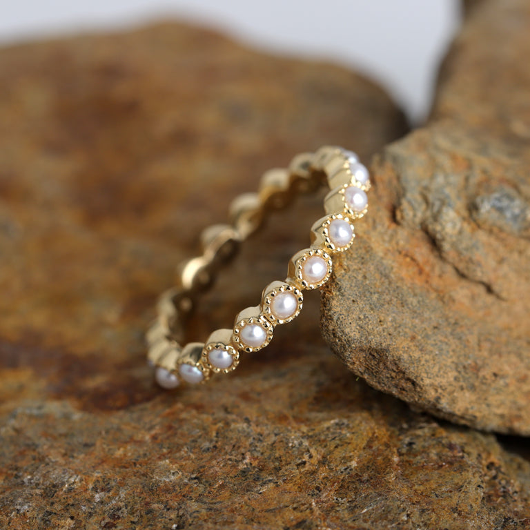 Memory  Ring HARRIET mit Perlen 2mm