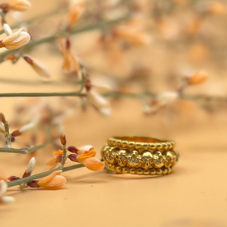 Memory  Ring ETERNITY mit Diamanten gelbvergoldet