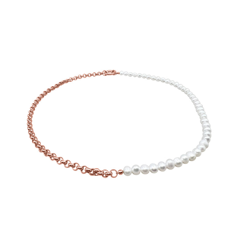 Halskette COMBINATION Perlen und Silber