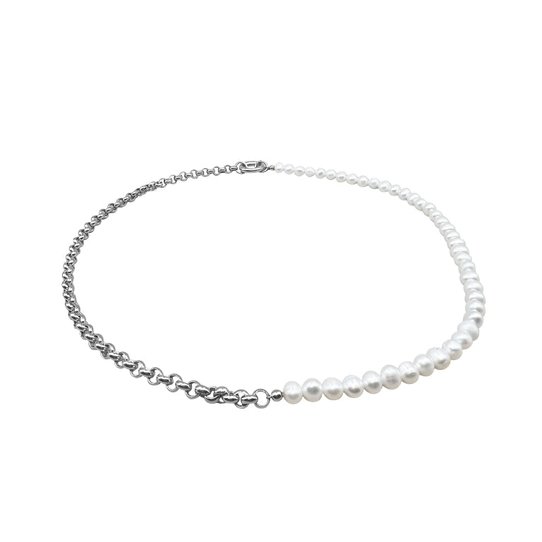 Halskette COMBINATION Perlen und Silber
