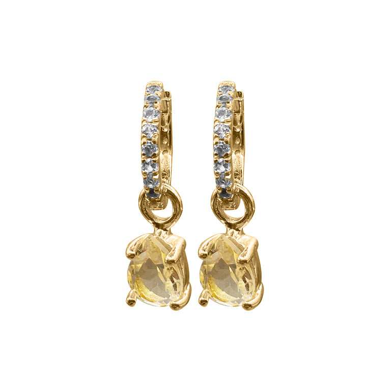 SET Creole TAILLY 12mm Topas Silber 925 mit Citrin  Charm