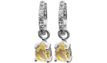 SET Creole TAILLY 12mm Topas Silber 925 mit Citrin  Charm