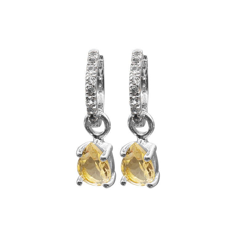 SET Creole TAILLY 12mm Topas Silber 925 mit Citrin  Charm