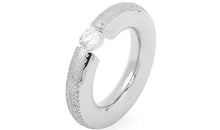 Edelstahl Ring mit Zirkonia PNEU 6mm gemustert