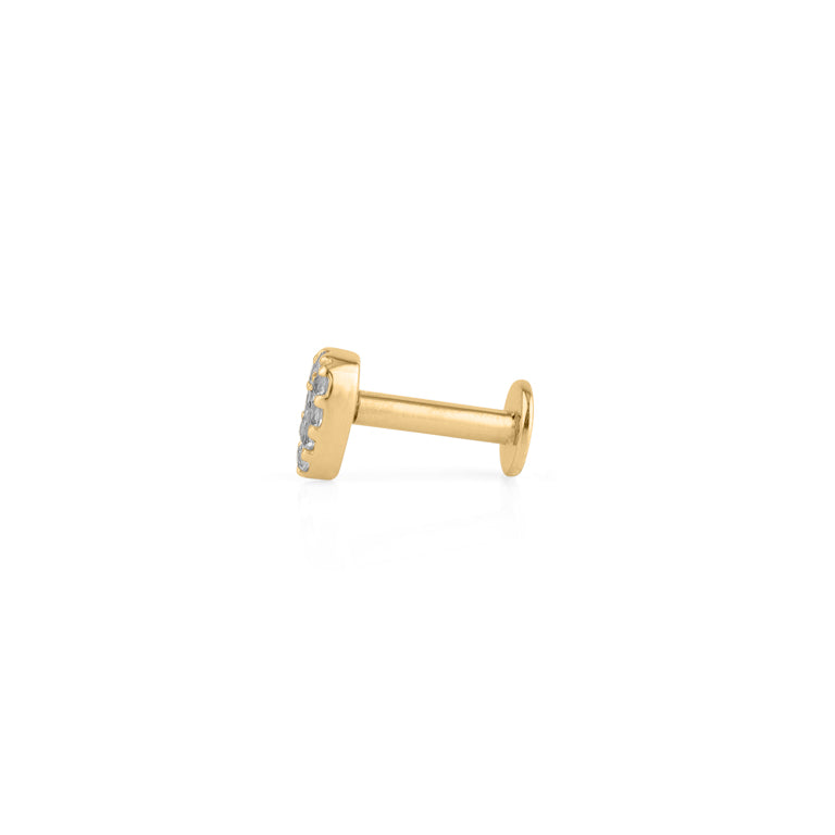 Piercing PEAR Topas mit flatback Silber