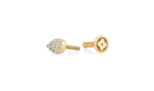 Piercing PEAR Topas mit flatback