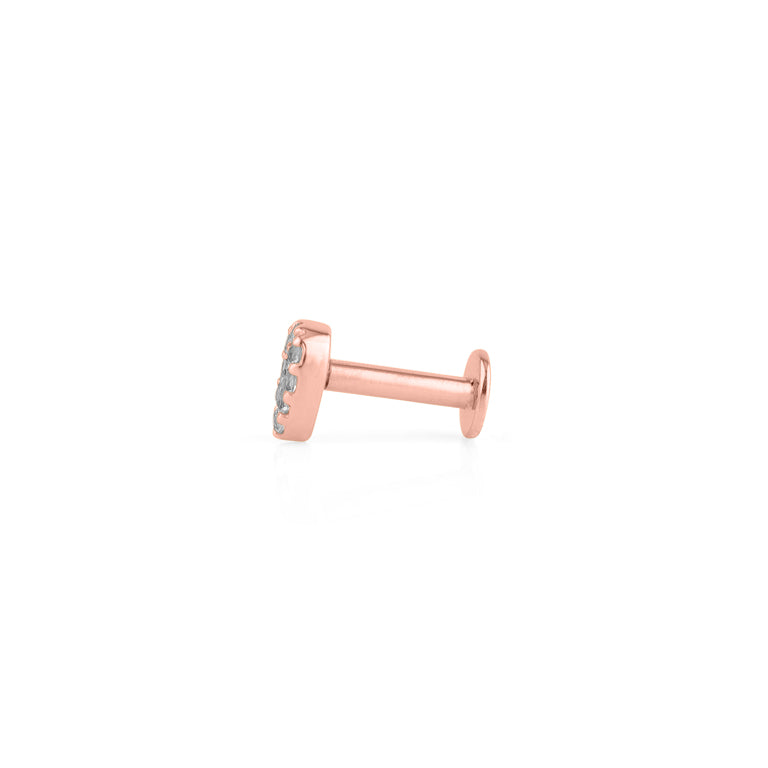 Piercing PEAR Topas mit flatback Silber