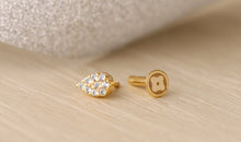 Piercing PEAR Topas mit flatback Silber