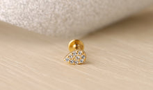 Piercing PEAR Topas mit flatback Silber