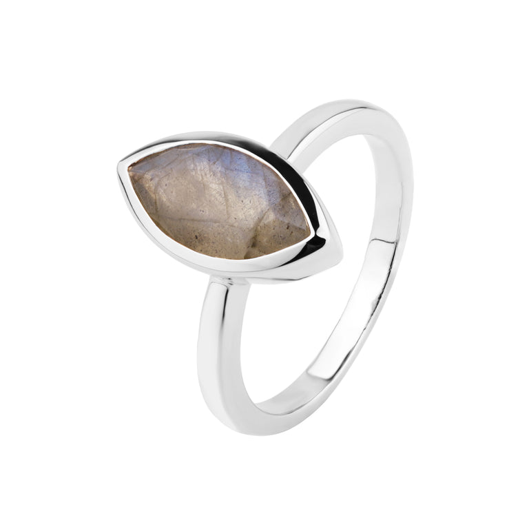 Ring INGE NAVETTE mit Labradorit