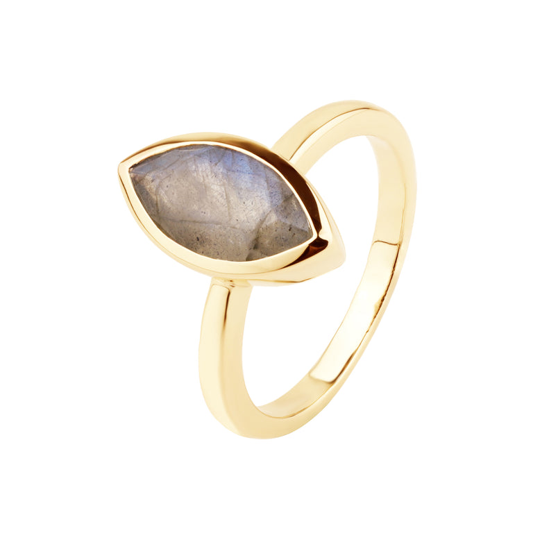 Ring INGE NAVETTE mit Labradorit