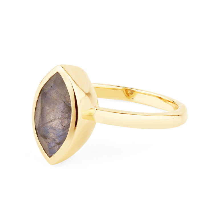 Ring INGE NAVETTE mit Labradorit