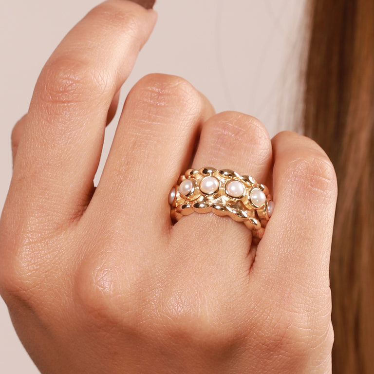 Ring JANAJA Perlen Silber